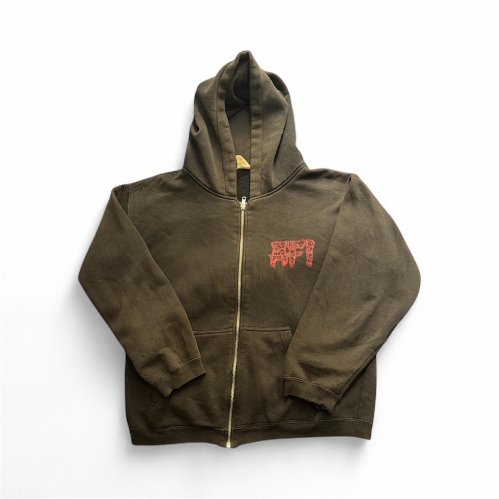 Vintage thrashed 2002 AFI “Goodbyes” hoodie size Medium 23x25 boxy